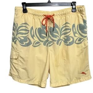 TOMMY BAHAMA Relax Yellow & Blue Swim Shorts Lined Beach Surf Men’s Size Medium‎